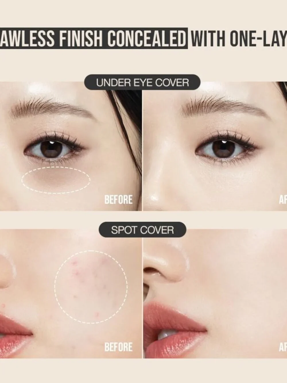 New Brightening Concealer P03 Tone Up Beige Full Coverage Hydrating Cream Makeup